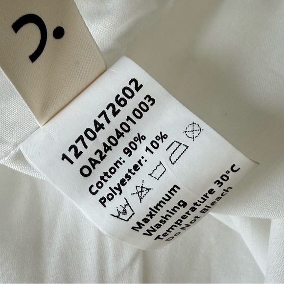 Commense White Square Neck Mini Dress Medium NWT Cotton Blend Lined Spring - Picture 10 of 11